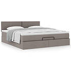 vidaXL Ottoman sängram med madrass taupe 180x200 cm tyg