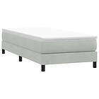 vidaXL Resårsäng utan madrass ljusgrå 90x210 cm sammet