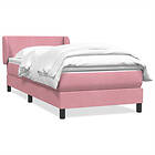 vidaXL Ramsäng med madrass rosa 80x220 cm sammet