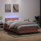 vidaXL Ramsäng med madrass rosa 120x220 cm sammet