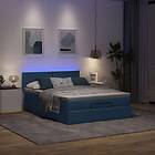 vidaXL Ottoman säng med madrass blå 140x190 cm tyg