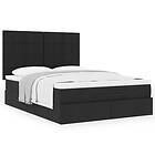 vidaXL Ottoman sängram med madrass svart 140x190 cm tyg