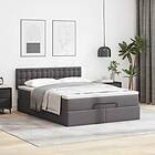 vidaXL Ottoman sängram med madrass grå 140x190 cm konstläder