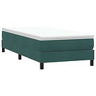 vidaXL Resårsäng utan madrass mörkgrön 90x210 cm sammet