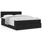 vidaXL Ottoman sängram med madrass svart 140x190 cm tyg
