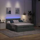vidaXL Ottoman säng med madrass mörkgrå 140x190 cm tyg