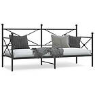 vidaXL Dagbädd utan madrass svart 90x200 cm stål