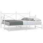 vidaXL Dagbädd med rull utan madrass vit 75x190 cm stål