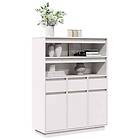 vidaXL Vitrinskåp vit 89x34x116,5 cm massiv furu
