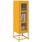 vidaXL Highboard senapsgul 36x39x123 cm kallvalsat stål