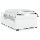 vidaXL Ramsäng med madrass vit 120x200 cm konstläder