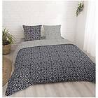 Actuel Parure housse de couette en coton 57 fils motif ethnique MARIKA gris 200x200 cm