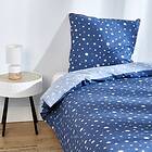 Actuel Parure housse de couette enfant en coton STARRY NIGHT bleu 140x200 cm