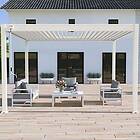 OMBREA Pergola bioclimatique Autoportante Blanche 3x4m