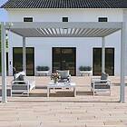 OMBREA Pergola Bioclimatique autoportée Aluminum Gris perle 3x4m