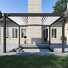 OMBREA Pergola Bioclimatique autoportée 4x4 m Aluminium Anthracite/blanc VS