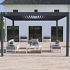 OMBREA Pergola Bioclimatique autoportée 3X4 m Aluminium Anthracite VS