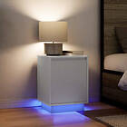 vidaXL Sängbord med LED-lampor 2 st vit 38x34x50 cm