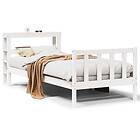 vidaXL Sängram utan madrass vit 90x190 cm massiv furu