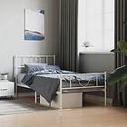 vidaXL Sängram med huvudgavel och fotgavel vit metall 90x190 cm