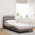 vidaXL Sängram utan madrass Taupe 80x200cm tyg