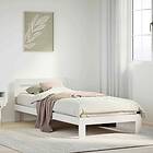 vidaXL Sängram utan madrass vit 90x190 cm massiv furu