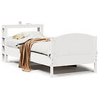 vidaXL Sängram utan madrass vit 90x190 cm massiv furu