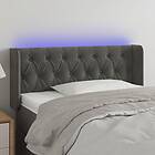 vidaXL Sänggavel LED mörkgrå 93x16x78/88 cm sammet
