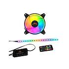 Dutzo RGB Kit 1 1x fläktar 1x LED strip fjärrkontroll & controller 120mm Svart med RGB LED 24 dBA
