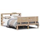 vidaXL Sängram med huvudgavel 120x190 massiv cm furu