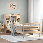 vidaXL Säng med bokhylla utan 75x190cm madrass massiv furu
