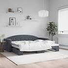 vidaXL Dagbädd utdragbar mörkgrå 90x200 cm sammet
