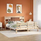 vidaXL Säng med bokhylla utan 180x200cm madrass massiv furu