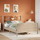 vidaXL Säng med bokhylla utan 160x200cm madrass massiv furu