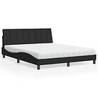 vidaXL Säng med madrass svart cm 160x200 sammet