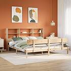 vidaXL Säng med bokhylla utan 180x200cm madrass massiv furu