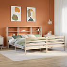 vidaXL Säng med bokhylla utan 180x200cm madrass massiv furu