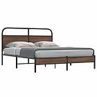 vidaXL Sängram utan madrass brun 150x200 ek cm konstruerad trä