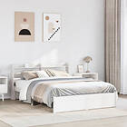 vidaXL Sängram med huvudgavel vit cm 150x200 massiv furu