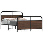 vidaXL Sängram utan madrass brun 120x200 ek cm konstruerad trä