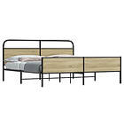 vidaXL Sängram utan madrass metall 180x200 sonoma-ek cm