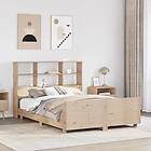 vidaXL Sängram utan madrass 135x190 massiv cm furu