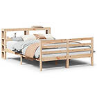 vidaXL Sängram med huvudgavel 120x190 massiv cm furu