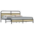 vidaXL Sängram utan madrass metall 180x200 sonoma-ek cm