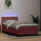 vidaXL Ramsäng med madrass rosa cm 80x220 sammet