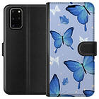 Plånboksfodral till Samsung Galaxy S20+ med Blå fjärillar motiv