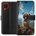 Plånboksfodral till Samsung Galaxy A12 med Glad Hund motiv