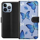 Plånboksfodral till Apple iPhone 13 Pro med Blå fjärillar motiv