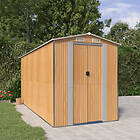 vidaXL Trädgårdsskjul ljusbrun 192x440x223 cm galvaniserat stål