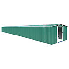 vidaXL Trädgårdsskjul grön 257x990x181 cm galvaniserat stål